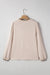 Jet Stream Contrast Scallop Trim V Neck Long Sleeve Blouse