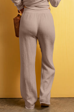 Pantalon à crampons de traquette lâche texturé gris fumé