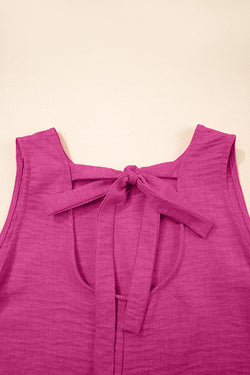 Ashleigh Blue Knot Sbope Back Ruffle Hem Mini Mini Vestido
