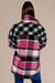 Black Plaid Colorblock Loose Chacket