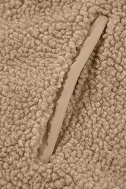 Pale Khaki Fleece zip up up cordon de casse-cordon