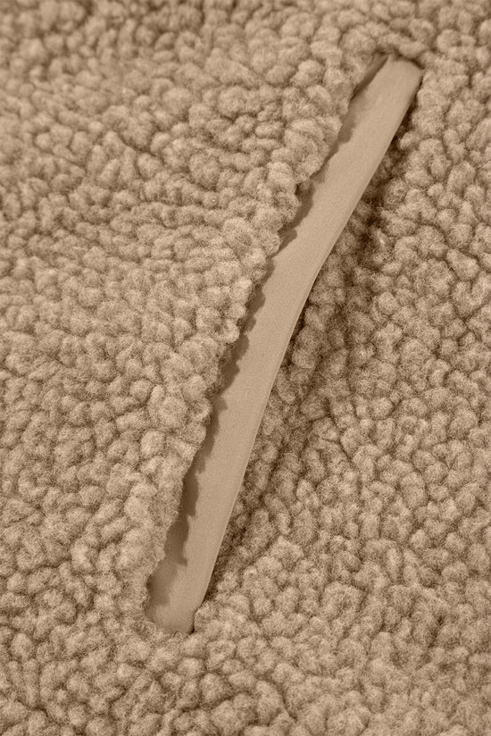 Pale Khaki Fleece zip up up cordon de casse-cordon