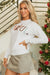 Maglione ricamato in avorio bianco