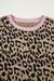 Ensemble short et pull à manches longues et imprimé léopard rose à bords contrastés