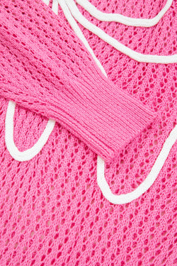 Sachet rosa decoração de arco doce e malhado de malha de malha de ombro