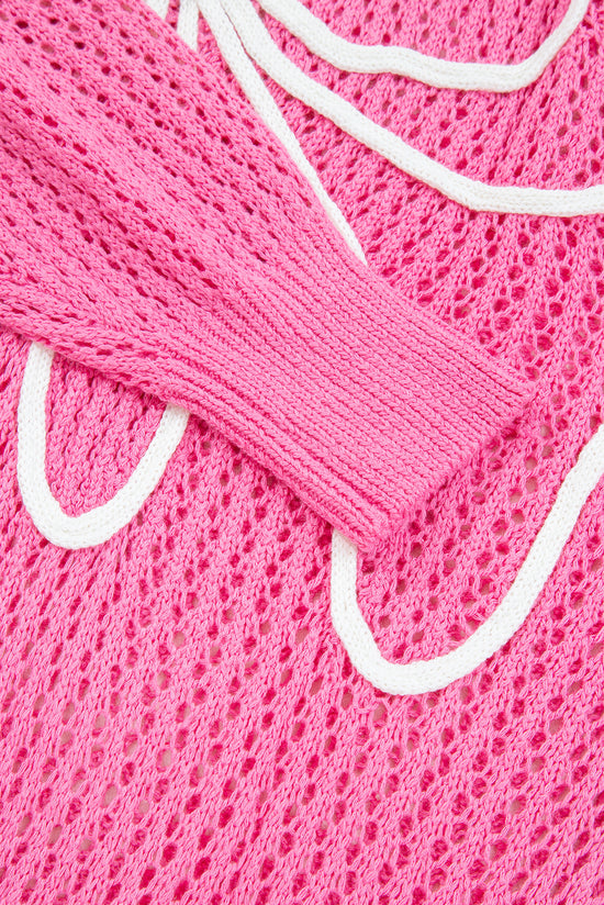 Sachet rosa decoração de arco doce e malhado de malha de malha de ombro