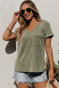 Laurel Green Twist Short à manches cordées V