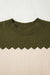 Brown Colorblock Crew Neck Drop Shoulder Sweater