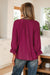 Violet Leopard Trim V Neck Flounced Bracelet Sleeve Blouse