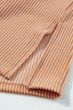 Flitte laterali a costine a costine di colore rosa Top a mezza manica