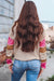 Simplesmente TAUPE colorblock exposto com costura redonda do pescoço