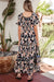 Blue Short Sleeve Smocked Detail High Waist Floral Maxi Dress