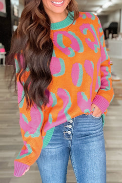 Maglione per bordo a costola a velo arancione