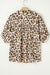 Camisa abotonada de manga corta con estampado de leopardo de talla grande de talla grande