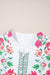 Robe longue blanche à imprimé floral et demi-bouton col mandarin manches 3/4