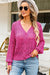 Cardigan all'uncinetto anteriore abbottonato leggero marrone