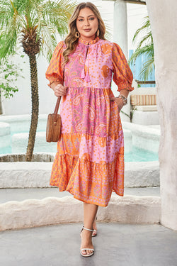 Tiep di pentola mista floreale rosa boho paisley