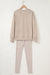 Jet Stream Solid Color Oversize Slit Sweatshirt Ribbed Leggings 2pcs Set