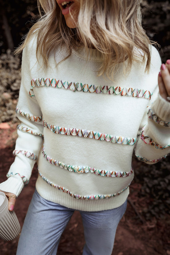 Camisinho de ombro de ponto cruzado colorido branco colorido