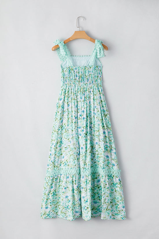 Vestito maxi in pizzo floreale in pizzo verde