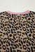Ensemble short et pull à manches longues et imprimé léopard rose à bords contrastés