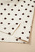 White Polka Dot Print Notched Neck Long Sleeve Top Drawstring Jogger Pants Waffle Knit Lounge Set
