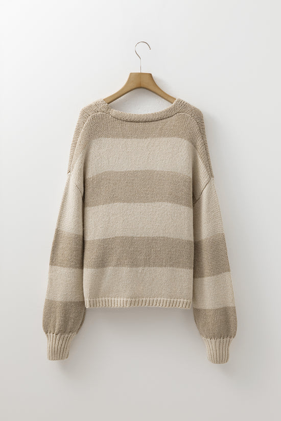Blocco a strisce Khaki Blocco spazzolato con filo per maglieria per maglia anteriore cardigan