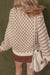 Chaque -listra Drop Bolloon Sleeve Sweater de manga de balão