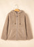 Pale Khaki Fleece zip up up cordon de casse-cordon