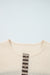 Bege waffle listra manta de retalhos henley knit top