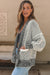 Pink Chunky Waffle Knit Oversized Collar Cardigan