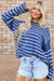 Maglione casual a goccia a strisce kaki