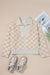 Khaki Checker Sherpa Corduroy Patchwork Zip up Collared Jacket