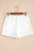 Sail Blue Shorts de jean de la taille haute de l'ourlet feston