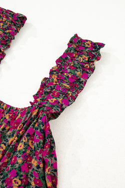 Rose boho tiras con tiras camiseta de tanque floral