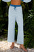 Ensemble haut pull à col à rayures bleu ciel et pantalon à cordon de serrage