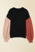 Maglione di rivestimento a costola a vescovo a vescovo nero