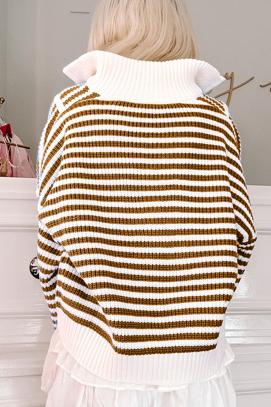 Stripe a strisce kaki con zip