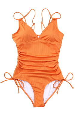 Cinghie regolabili arancione a costiera a costiera costume da bagno