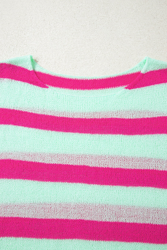 Stripe Green Stripe Round Neck Chave Cashage