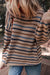 Maglione al collo rotondo a goccia a goccia a strisce multicolore