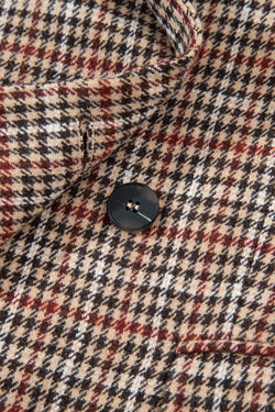 Blazer de collar de solapa de pecho de pecho marrón