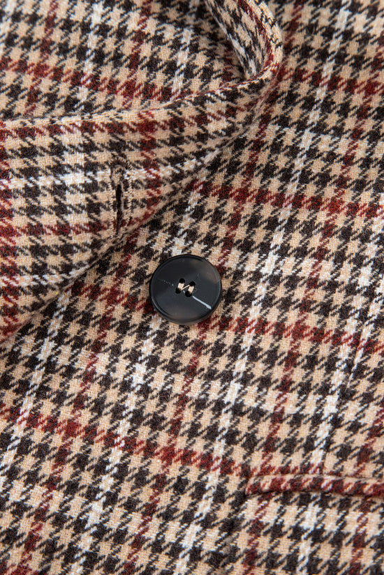 Blazer de collar de solapa de pecho de pecho marrón