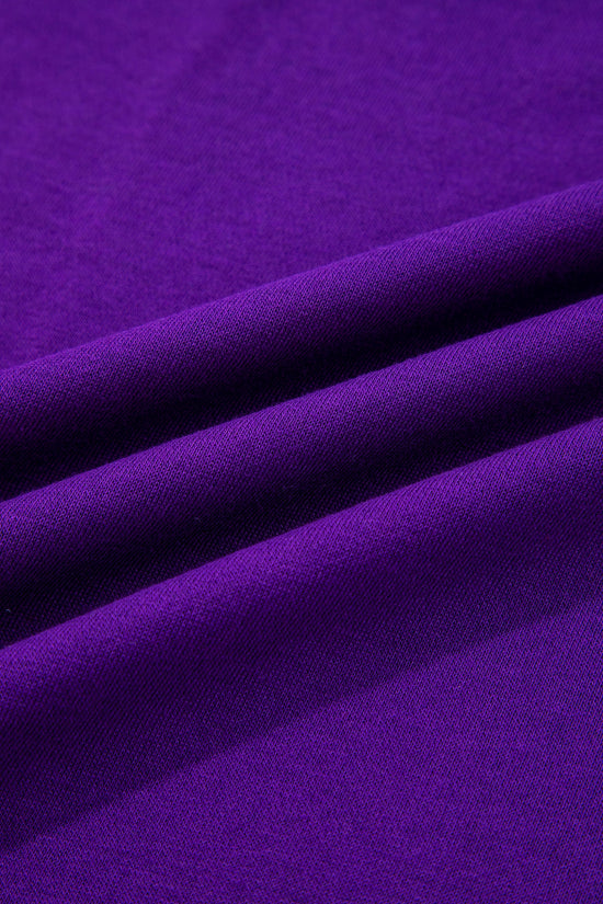 Fiery Red Varsity Contrast Banded Sleeve Shift Sweatshirt Dress