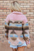 Pink Western Aztec Print Sherpa Supling Botsed Flap Pocket Coat
