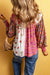 Cuppa abbottonata con patchwork floreale multicolore rosa