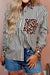 Racing Red Striped Leopard Print Patchwork Button Up Womens Shirt