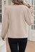 Jet Stream Contrast Scallop Trim V Neck Long Sleeve Blouse