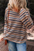 Maglione al collo rotondo a goccia a goccia a strisce multicolore
