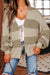 Blocco a strisce Khaki Blocco spazzolato con filo per maglieria per maglia anteriore cardigan